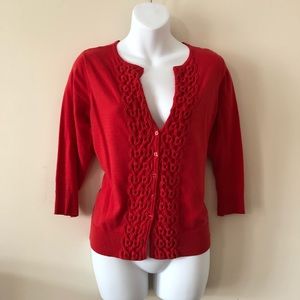 Coldwater Creek Red Cardigan